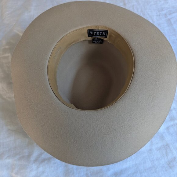 Wyeth 100% Australian Wool Taupe Felt Cowboy Hat - Picture 10 of 11